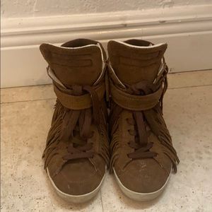 But suede sneaker wedges size 6